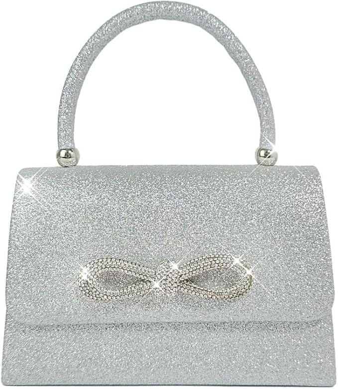 Womens Evening Bag Sparkly Bow Clutch Purse Wedding Party Purses Glitter Rhinestone Cocktail Prom... | Amazon (US)