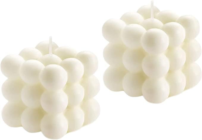 Amazon.com: 2PCS Bubble Candle Vanilla Scented Aesthetic Cube Candle, Soy Wax Cool Shaped Candles... | Amazon (US)