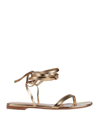 Gianvito Rossi Woman Thong sandal Gold Size 6.5 Soft Leather | YOOX (US)
