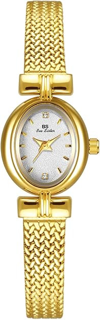 Womens Fashion Small Gold Oval Quartz Watches Vintage Leather Band Waterproof Luxury Casual Ladie... | Amazon (US)