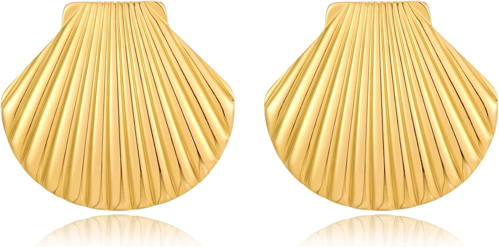 YUJIE Gold Seashell Earrings Gold Statement Earrings for Women Summer Jewelry | Amazon (US)