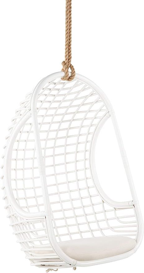 Kouboo Grid Rattan, White Hanging Swing Chair | Amazon (US)