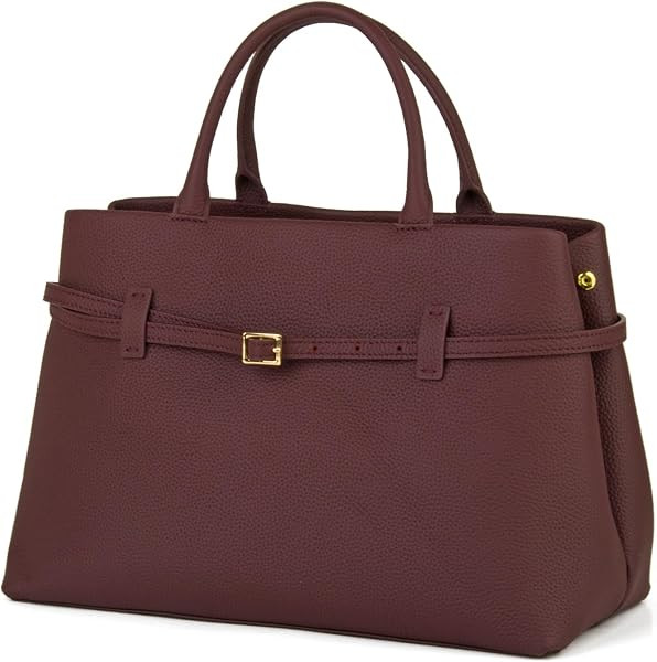 DONNAIN Full-Grain Cow Leather Top Handle Satchel and Work Tote Bag | Amazon (US)