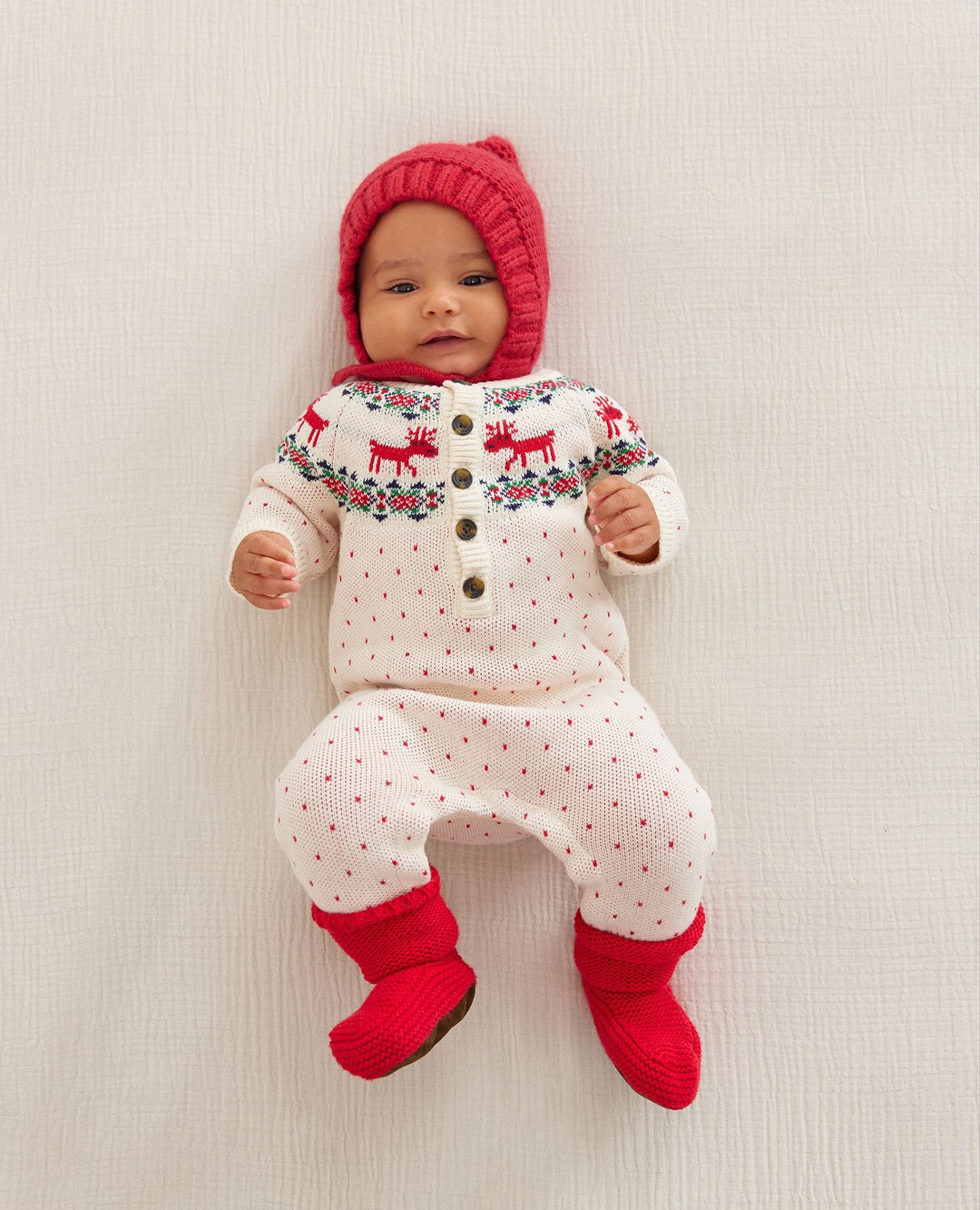 Baby Holiday Romper In Combed Cotton | Hanna Andersson