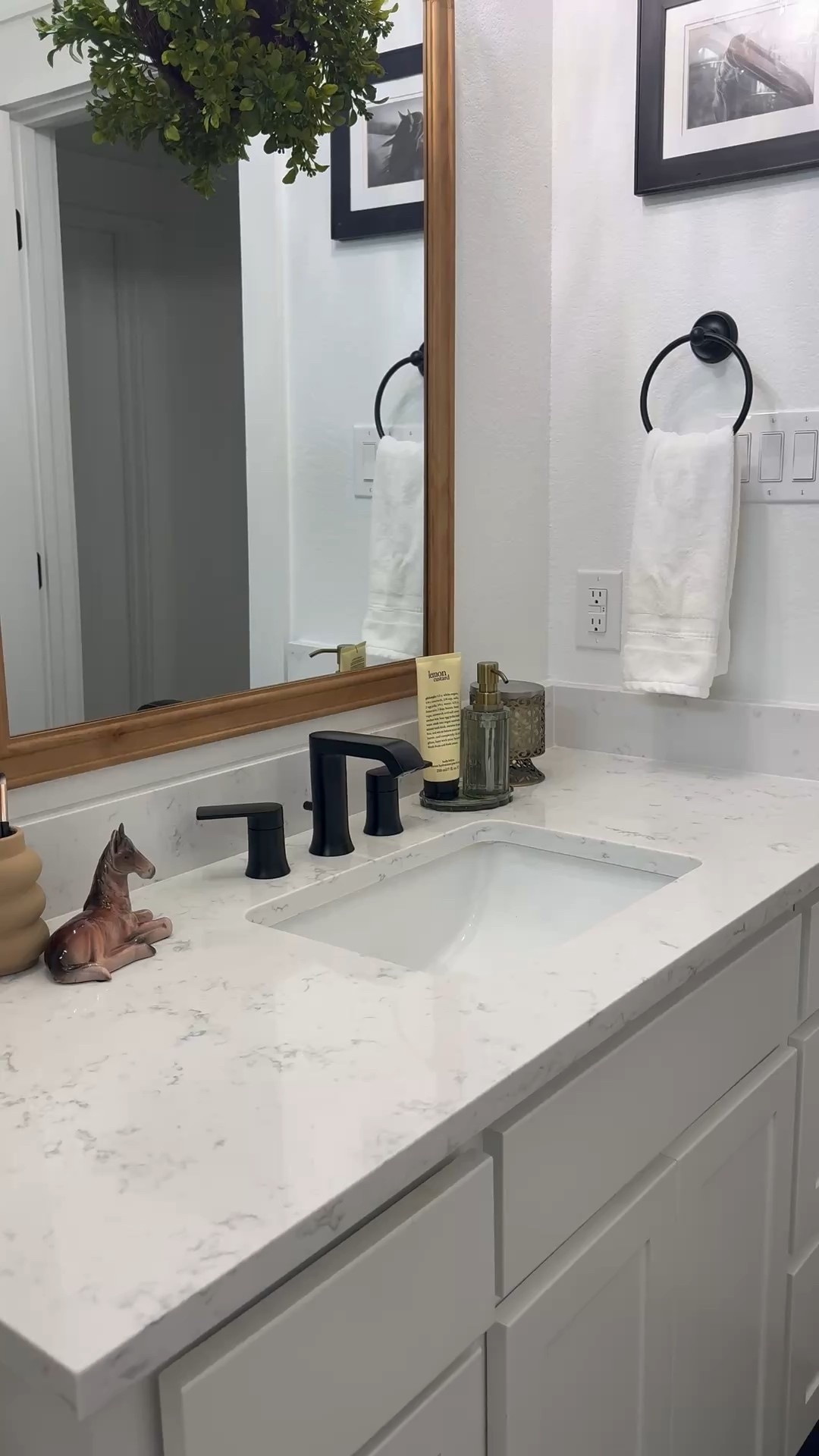 ✨ Bathroom Glow-Up ✨
Fresh grout lines can make your space look brand new — and all it took was a grout pen refresh! 🖤 Paired with matte black hardware, crisp white cabinetry, and marble-inspired quartz countertops, this space feels fresh, clean, and modern.

The recycled soap dispenser and dish add an elevated touch to the space.  Not to mention they are my favorite ones in the whole house! 

🛒 Shop the grout pen, faucet, countertop decor, and more below!

#BathroomMakeover #GroutRefresh #GroutPen #BathroomRefresh #MatteBlackFaucet #BathroomGoals #LTKHome #LTKBathroom #BathroomStyle #BathroomDetails #BathroomHardware  #BathroomOrganization #BathroomDecor #ModernBathroom #BathroomInspo #BathroomReno #LTKFinds #HomeMakeover #CleanAesthetic #BathroomUpgrade


#LTKFamily #LTKStyleTip #LTKHome