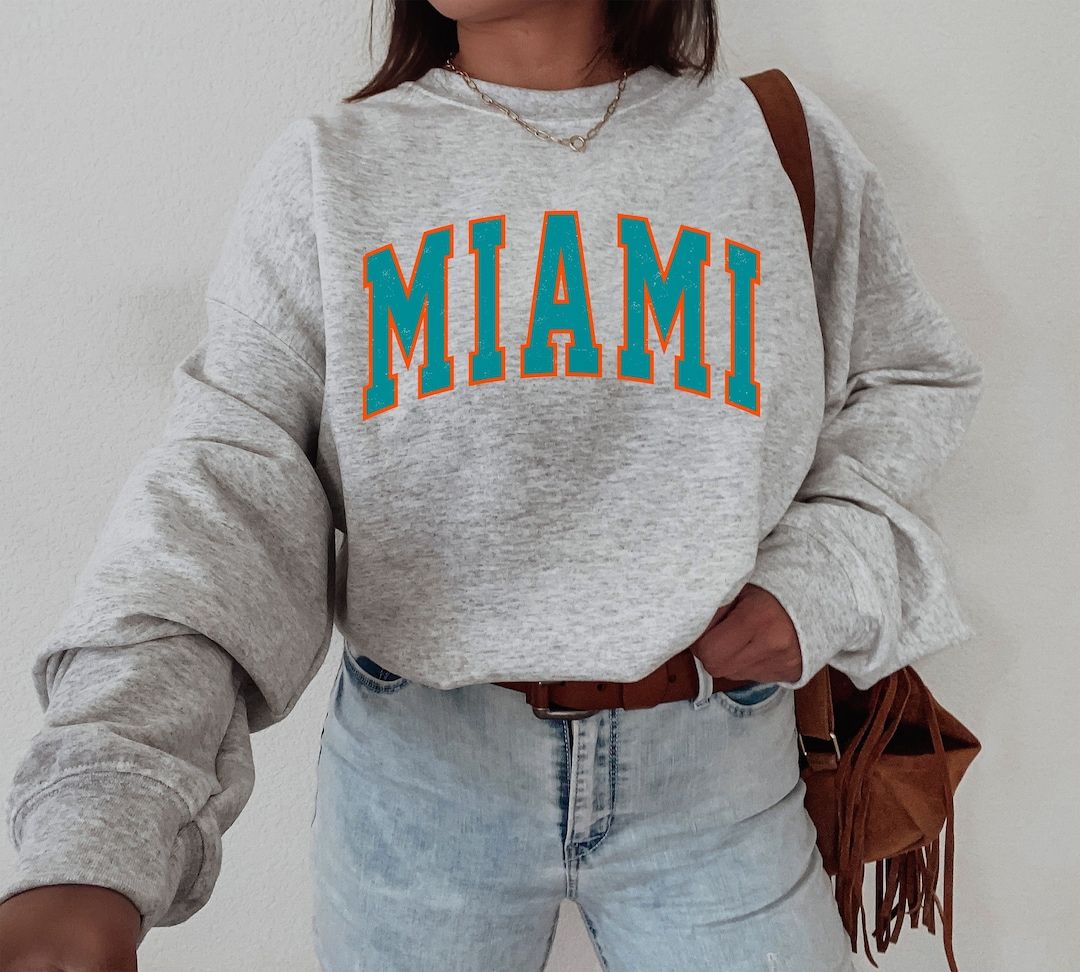 Vintage Miami Football Crewneck Sweatshirt, Miami Football Sweatshirt, Miami Football Crewneck, M... | Etsy (US)