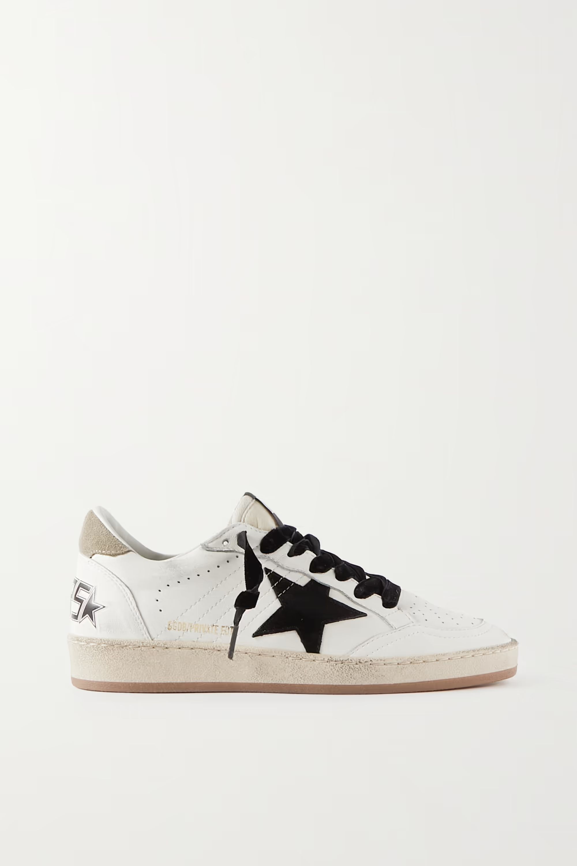 Ball Star distressed printed suede-trimmed leather sneakers | NET-A-PORTER (US)