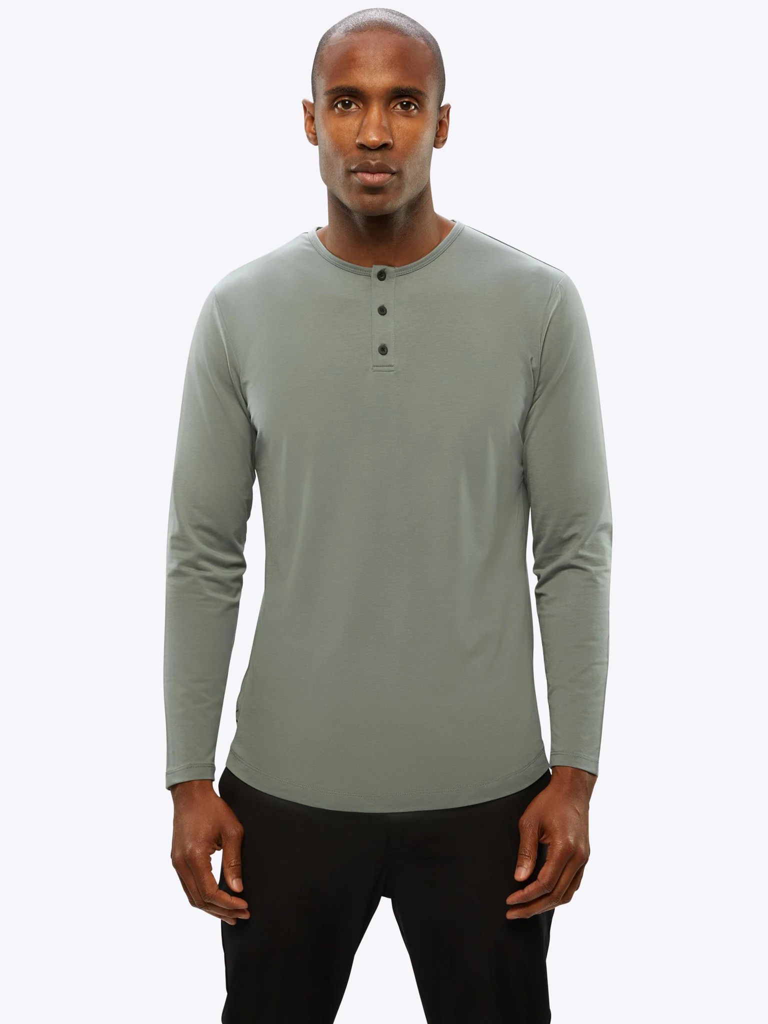 AO Long Sleeve Henley Curve-Hem | Cuts Clothing