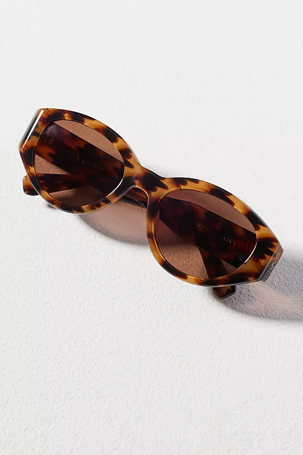 Lucy Oval Tortoiseshell Acetate Sunglasses | Anthropologie (US)