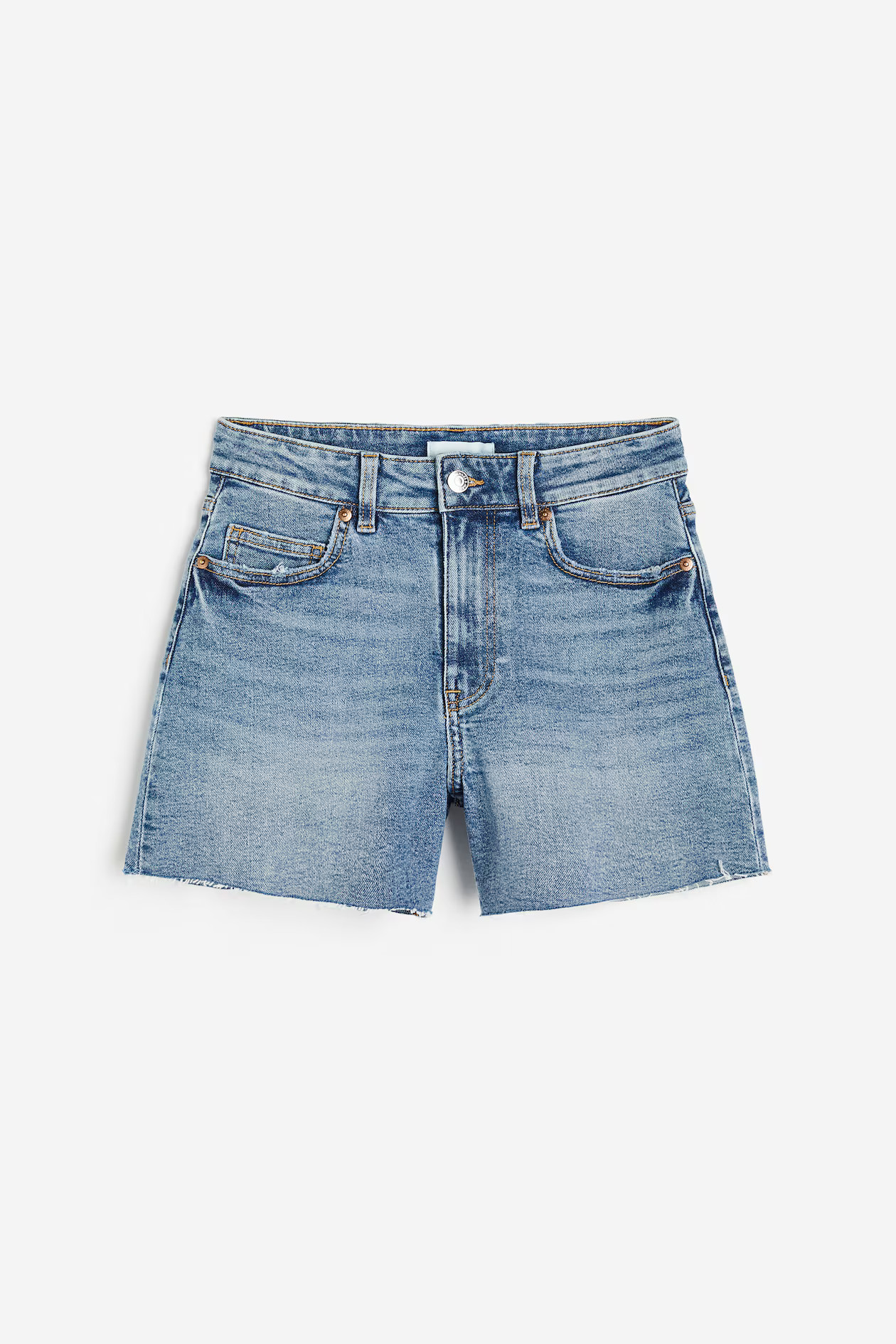 Hohe Denim-Shorts - Hoher Bund - Kurz - Blau - Ladies | H&M AT | H&M (DE, AT, CH, NL, FI)