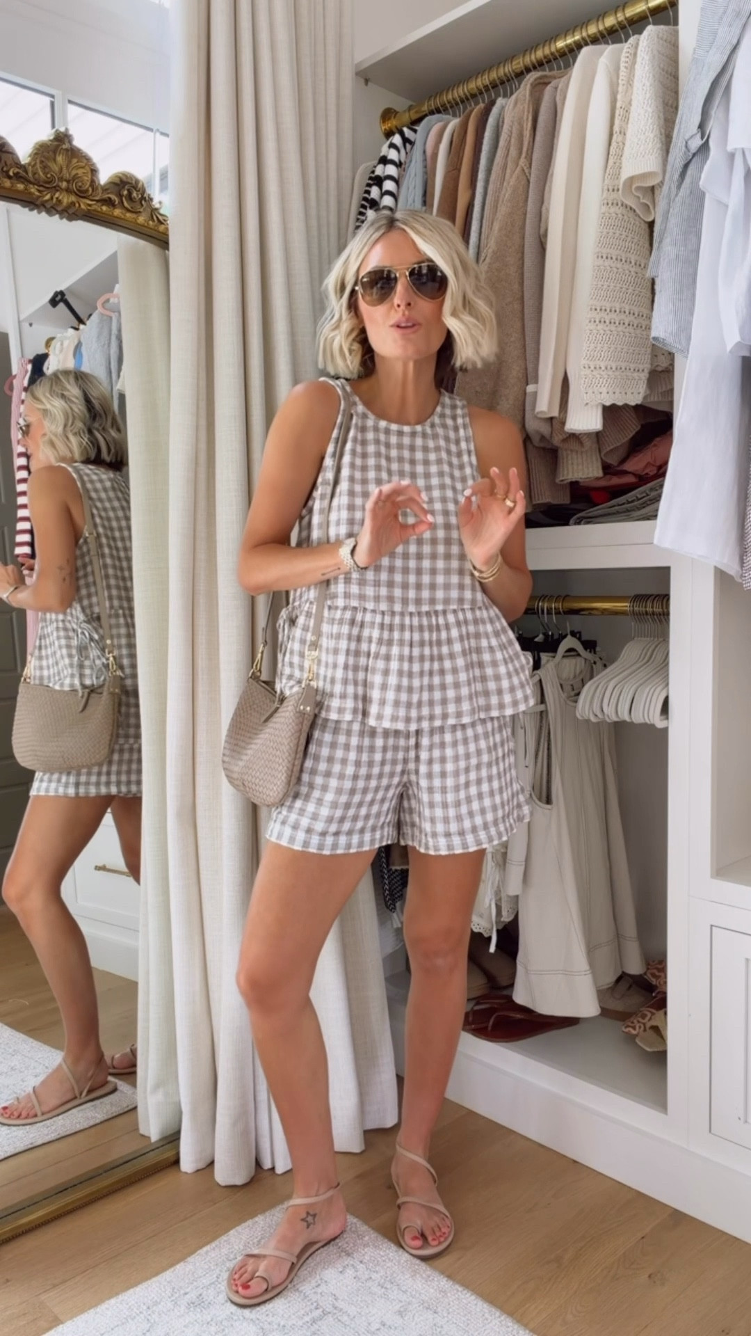 This gauze gingham set is so cute for summer! It’s so soft too! Wearing S!

Loverly Grey, Loft, gingham set, matching set, summer outfit 

#LTKSeasonal