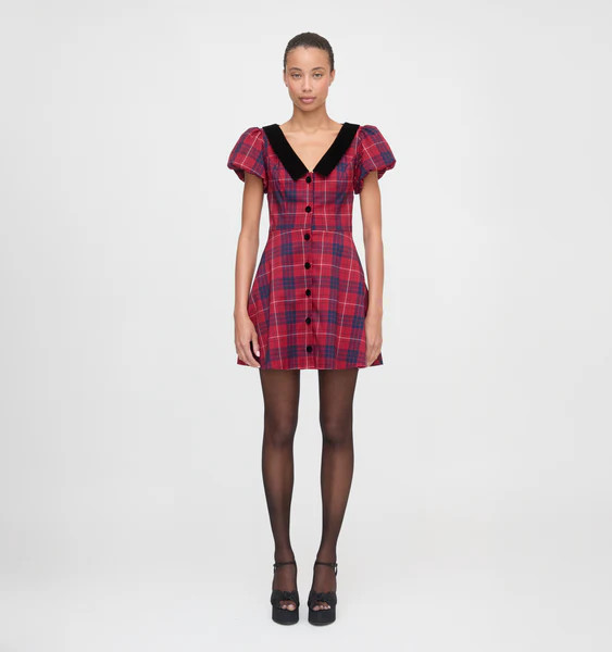 The Samantha Dress - Cherry Tartan | Hill House Home US