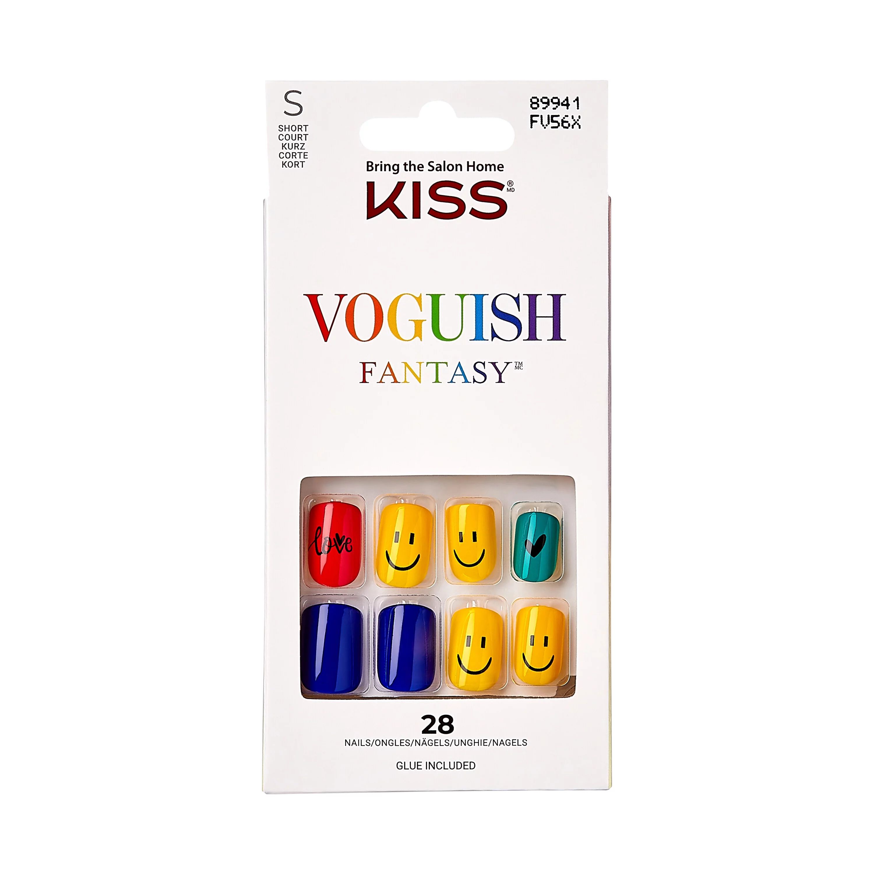 KISS Voguish Fantasy Small Square Glue-On Pride Nails, Rainbow, 28 pieces | Walmart (US)