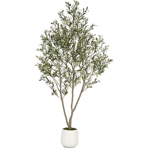 Artificial Olive Tree 6ft – Faux Olive Tree with UV Resistant Leaves - Tall Fake Plant in Pot, ... | Amazon (US)