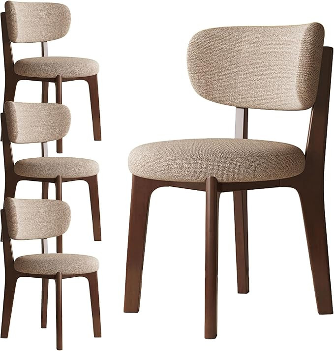 Walnut Dining Chairs, Arm Chairs Set of 2/4, Mid Century Modern Dining Set with Wooden Legs Dinni... | Amazon (US)