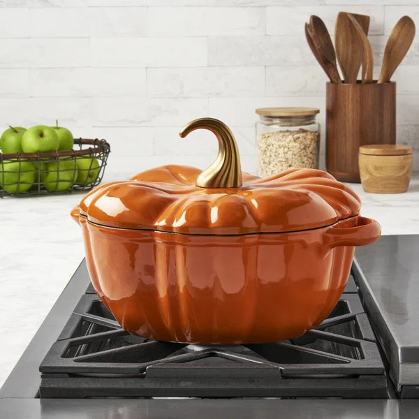Smith and Clark Cast Iron Pumpkin Figural Dutch Oven | Wayfair North America