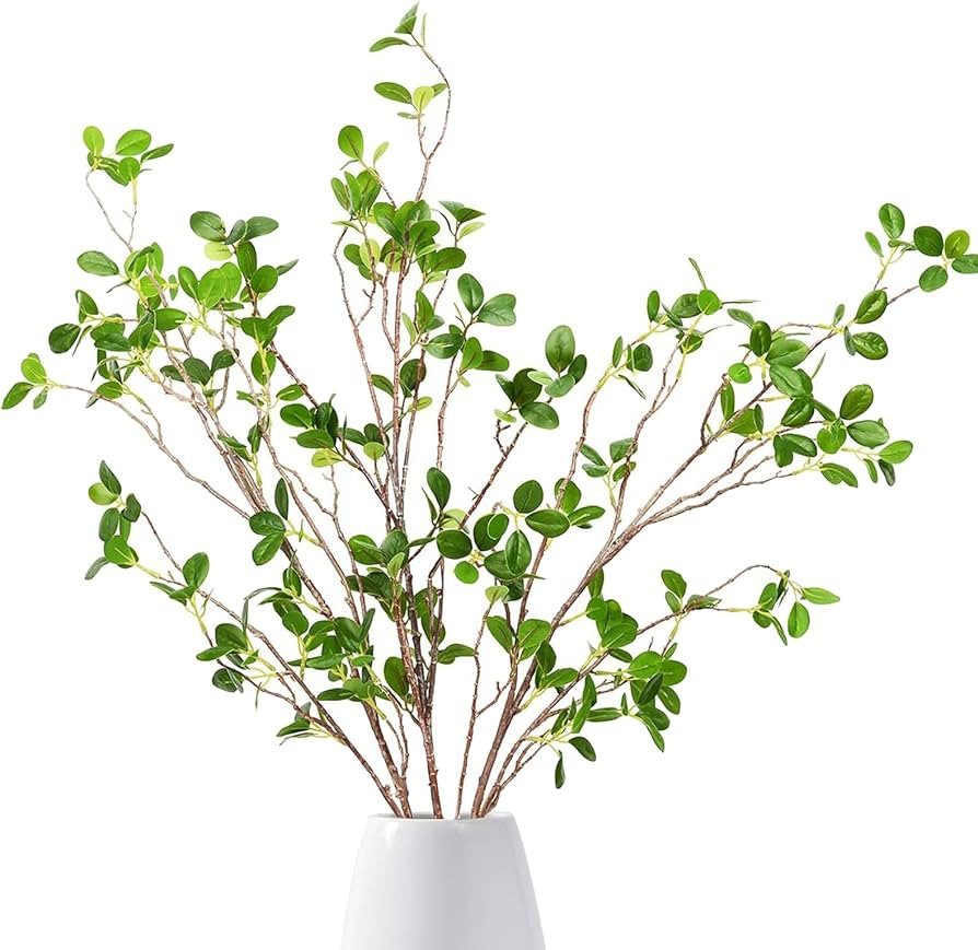 Dremisland 3Pcs Artificial Ficus Branches Faux Leaf Spray 43.3inch Artificial Greenery Stems Fake... | Amazon (UK)