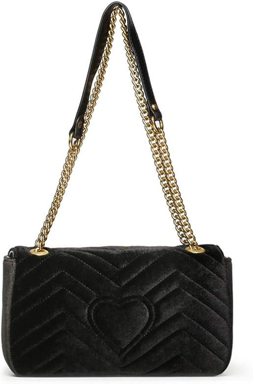 Trendy PU Leather Flap Quilted Purse Chain Shoulder Bag with Gold Metal Letters Crossbody Lattice... | Amazon (US)