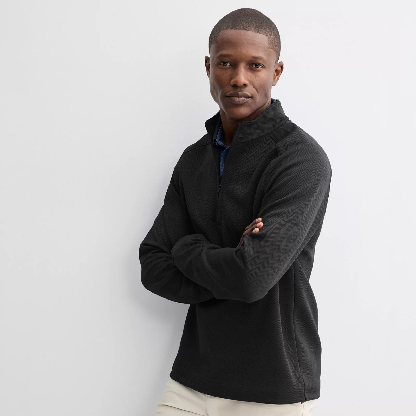 Men's FLX Premium Quarter Zip Pullover, Size: XL, Black | Kohl's
