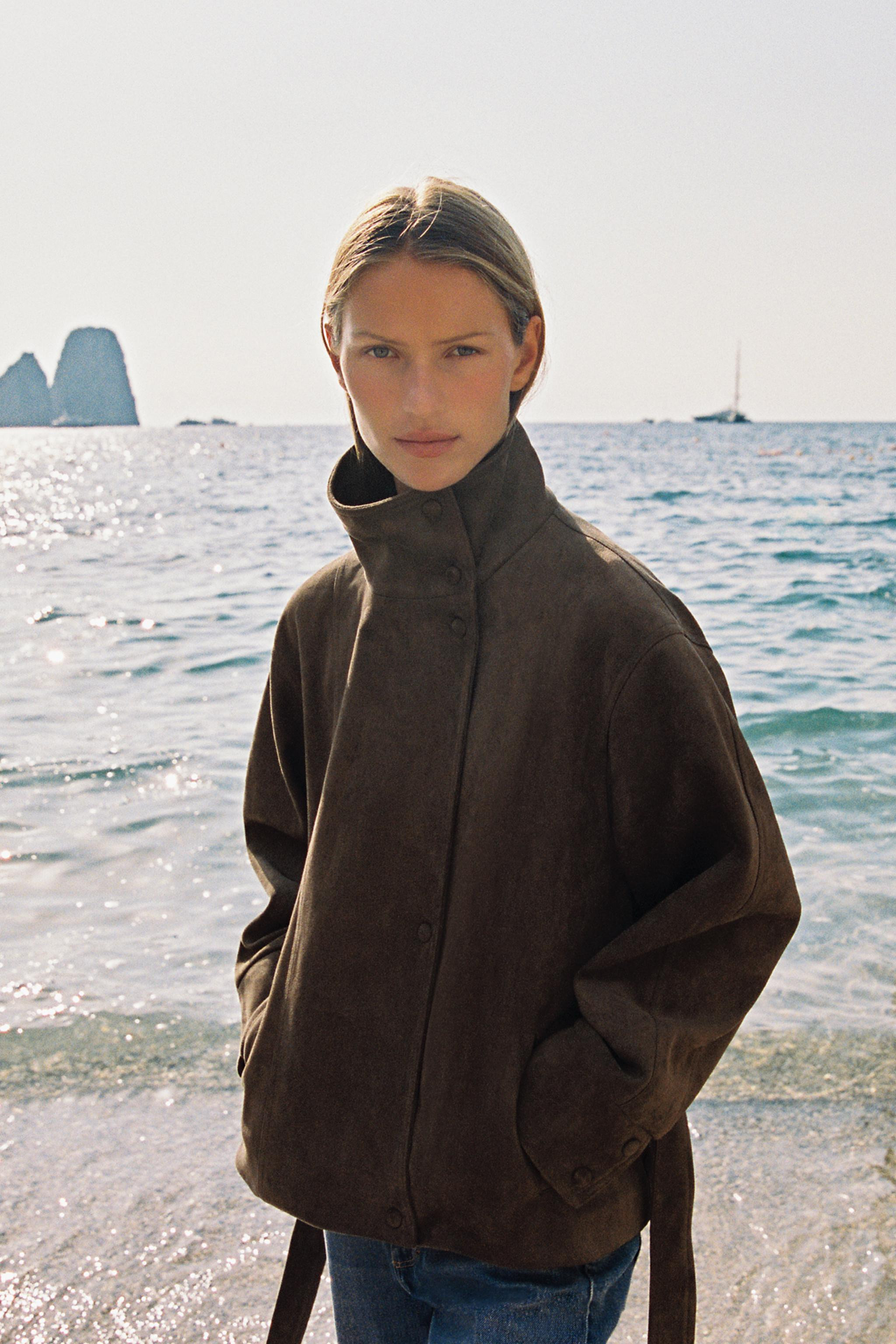 FAUX SUEDE BELTED JACKET | Zara US
