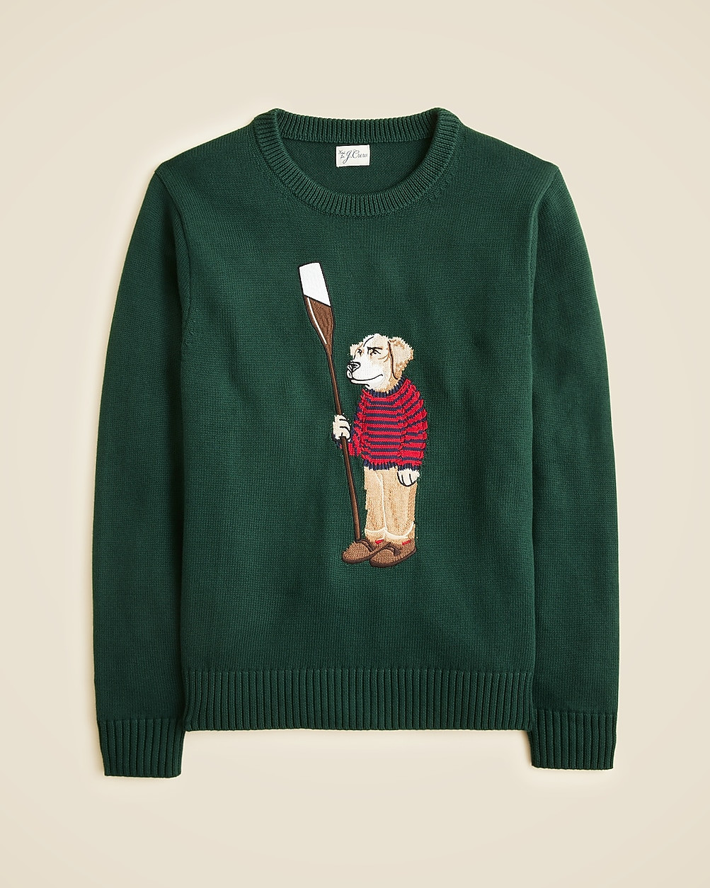 Cotton crewneck sweater with oarsman dog | J. Crew US