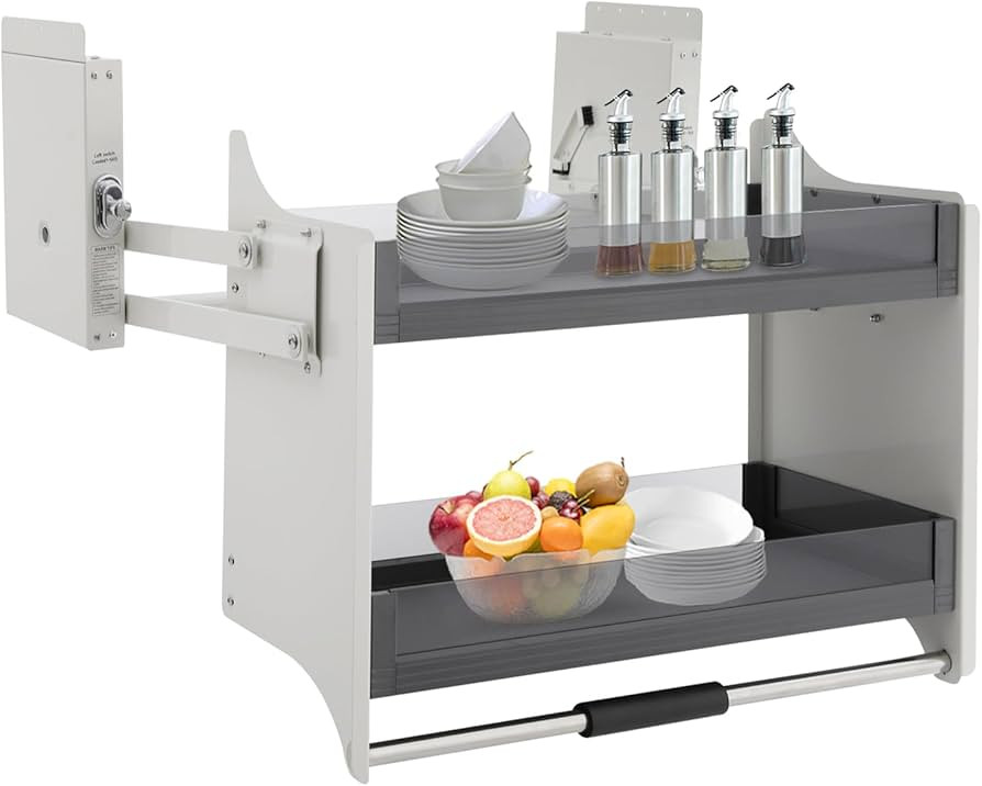 Pull Down Shelf for Upper Cabinets, 2-Tier Drop Down Cabinet Organizer, Kitchen Spice and Dishes ... | Amazon (US)