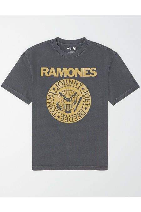 AE X Urban Necessities Ramones Graphic T-Shirt Men's Black Obsidian XXL | American Eagle Outfitters (US & CA)