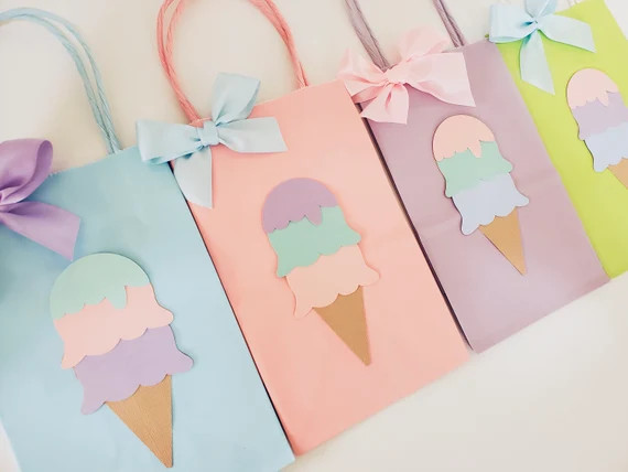 Ice Cream Favor Bags. Goody Bag. Ice cream party decor. Ice Cream Party Theme. | Etsy (US)