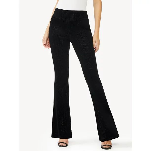 Sofia Jeans by Sofia Vergara Women's Melisa Flare  Pull On Velour Pants - Walmart.com | Walmart (US)