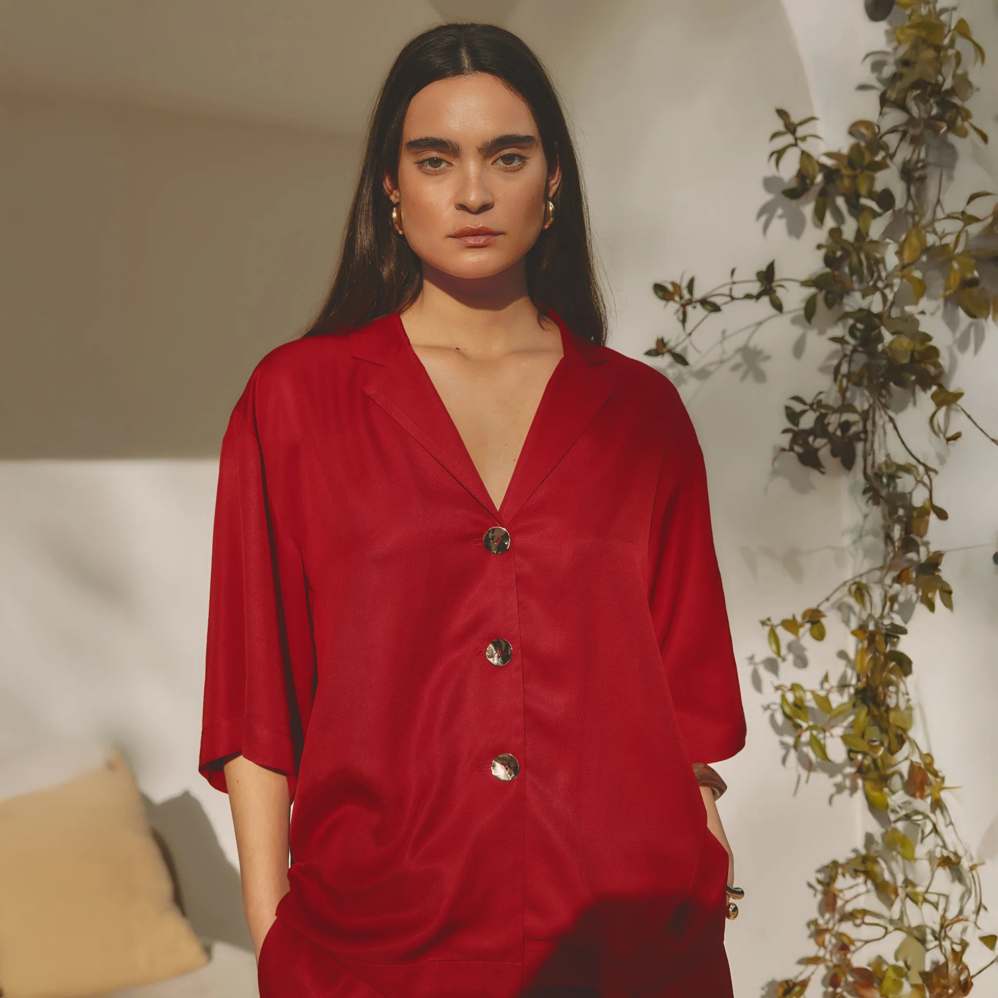 Relaxed Button Top | Albaray