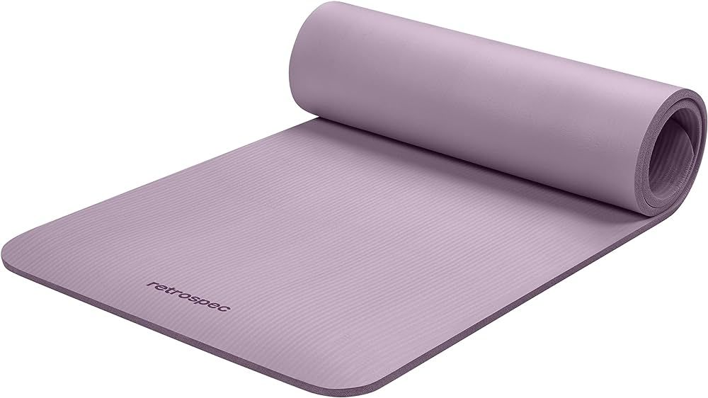 Retrospec Solana Yoga Mat 1/2" Thick w/Nylon Strap for Men & Women - Non Slip Exercise Mat for Yo... | Amazon (US)