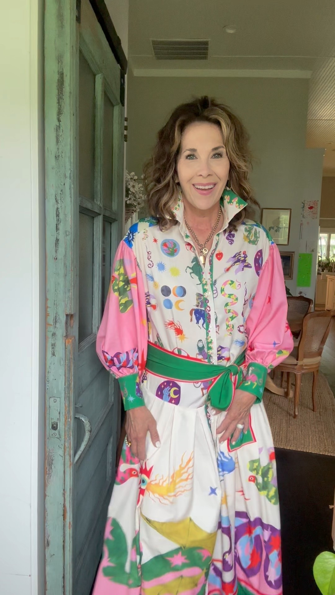 This is such a fun dress for spring and summer.

The bright colors are so festive.

It is super lightweight and generously sized.

Wear it with the belt or without the belt, for a more casual look.

Pair it with heels to dress it up or sandals for a casual look. 

This dress is perfect for a vacation, workwear or just a fun casual dress for summer. 

#LTKFindsUnder50 #LTKOver40 #LTKWorkwear