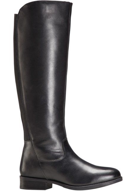 Bottes à tige large en cuir de bpc selection premium pour tous les jours - noir | Bonprix FR