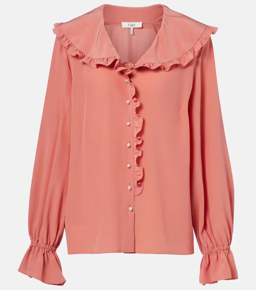 ChloÃ© Ruffled silk crÃªpe de chine blouse | Mytheresa (US/CA)