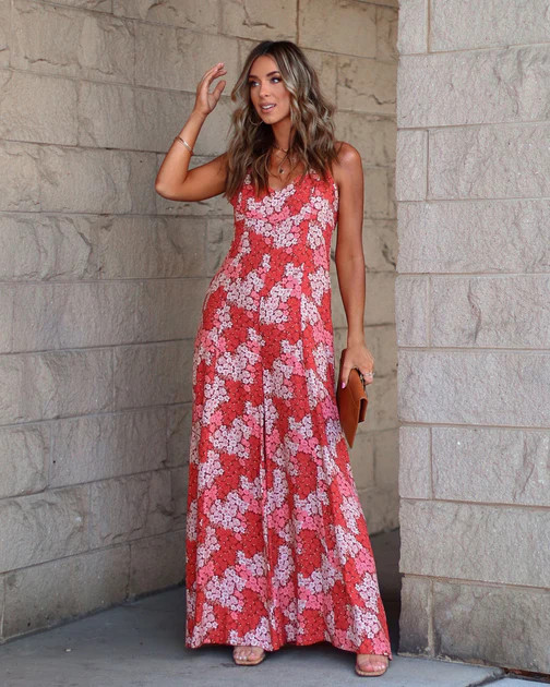 Very Brady Floral Wide Leg Jumpsuit | VICI