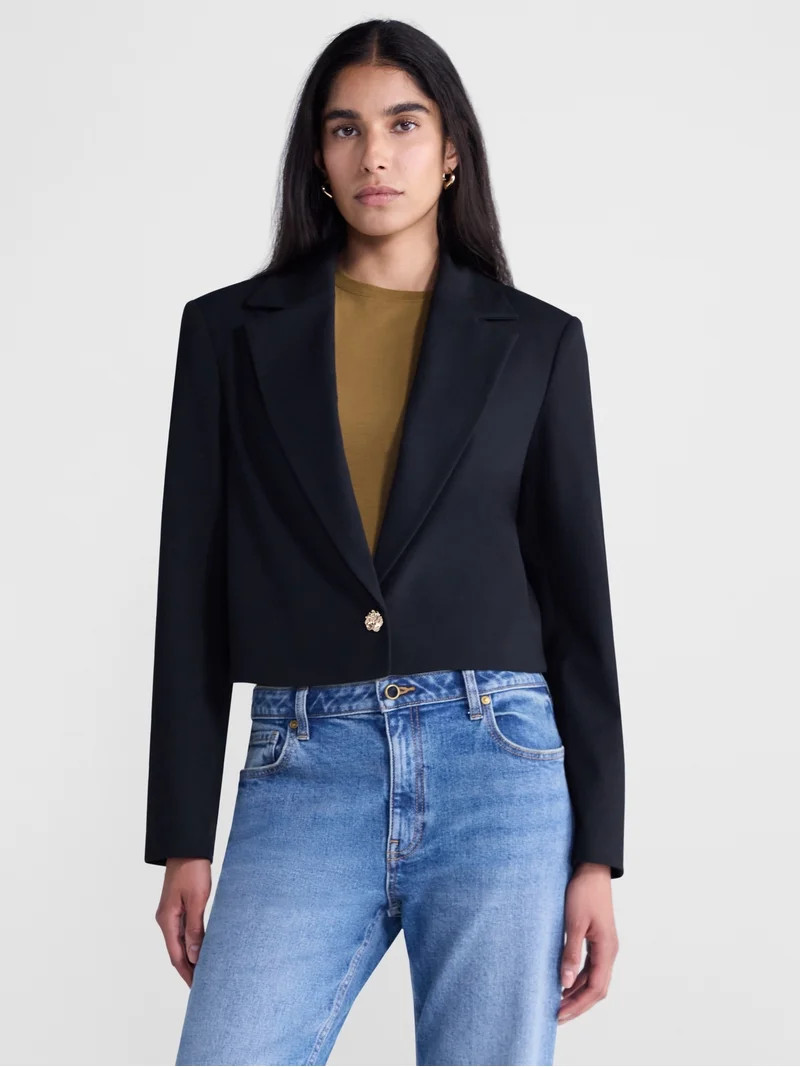 Scoop Women's and Women's Plus Ribbed Back Blazer, Sizes XS-4X | Walmart (US)