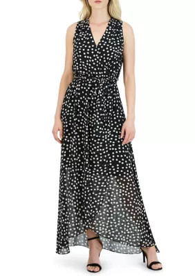 Donna Ricco Women's Sleeveless halter neck hi low maxi dress, Black, 2 | Belk