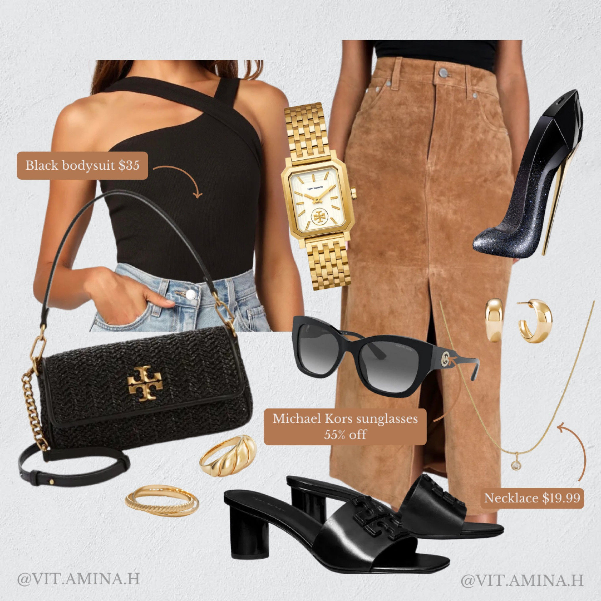 Outfit Inspo of the day. Click below to shop the outfit. Follow me @vit.amina.h for more! 🤍✨

Suede maxi skirt, black bodysuit, purse, Tory Burch, black sandals, date night, lunch date, dinner date, Michael Kors, cat eye sunglasses, gold jewelry, Mejuri jewelry, leather skirt, perfume, Lulus outfit, Target, Target necklace, gold rings, gold earrings, travel outfit, summer outfit, night out, black bag, gold watch.

#LTKFind #LTKmidsize #LTKstyletip