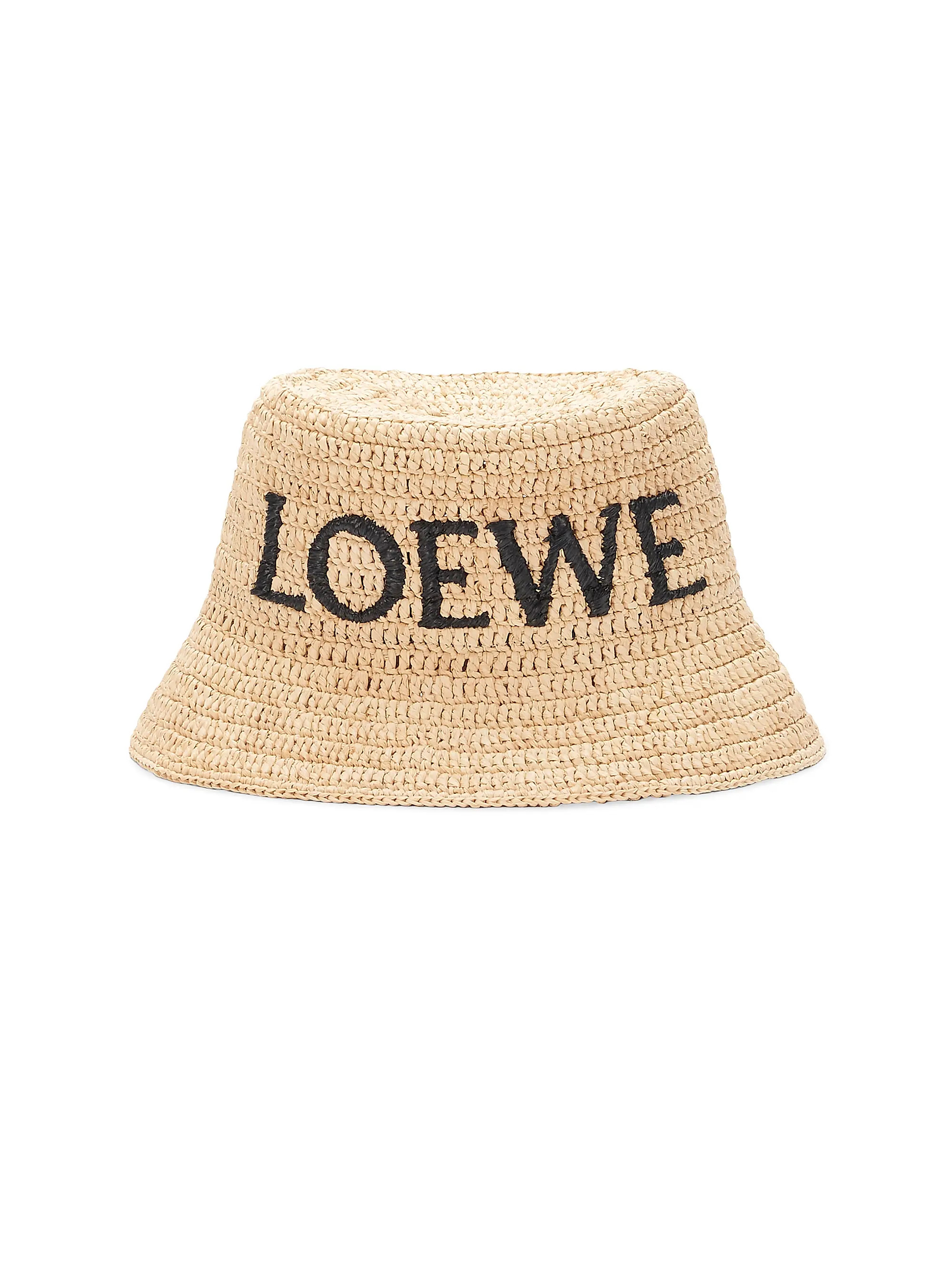 LOEWE LOEWE x Paula's Ibiza Raffia Logo Bucket Hat | Saks Fifth Avenue | Saks Fifth Avenue