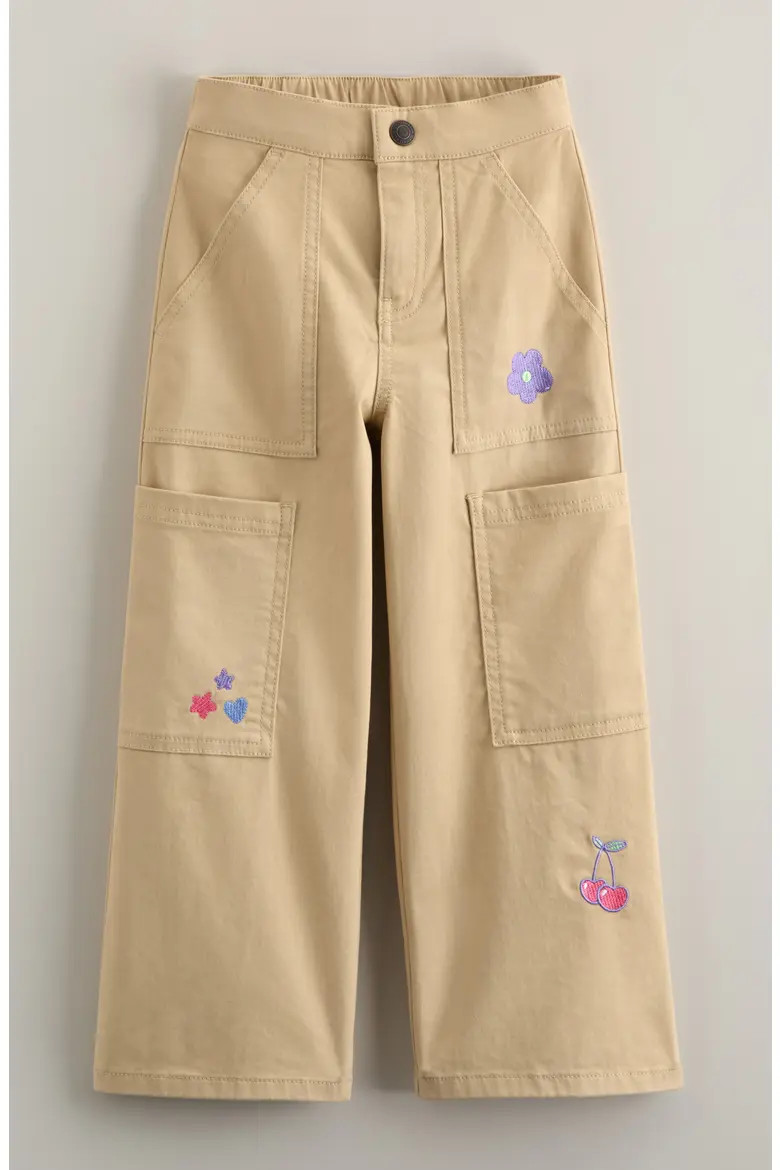 Kids' Embroidered Straight Leg Cargo Pants (Women) | Nordstrom | Nordstrom