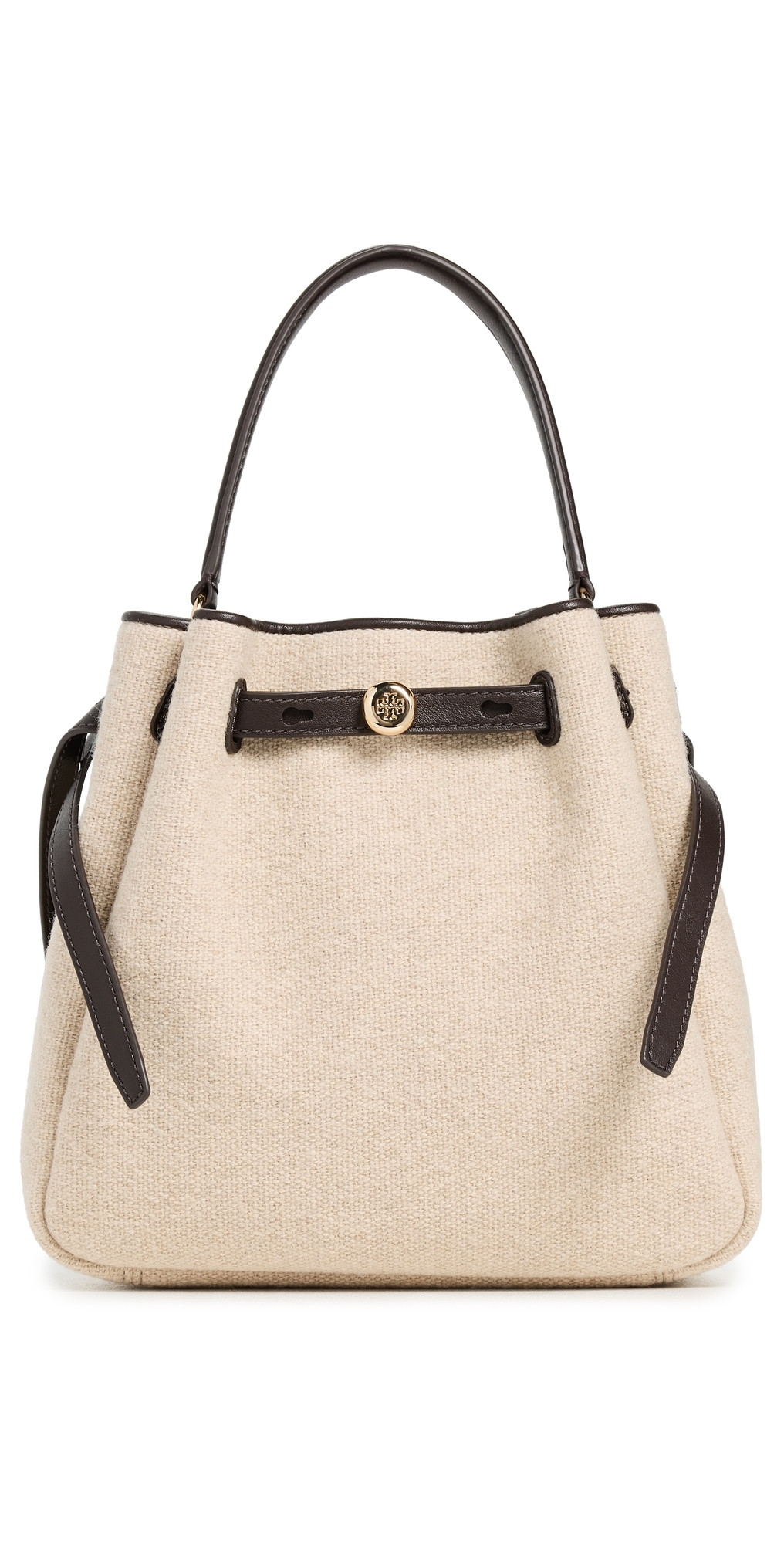 Tory Burch Romy Canvas Bucket Bag Cafe Latte One Size | Shopbop