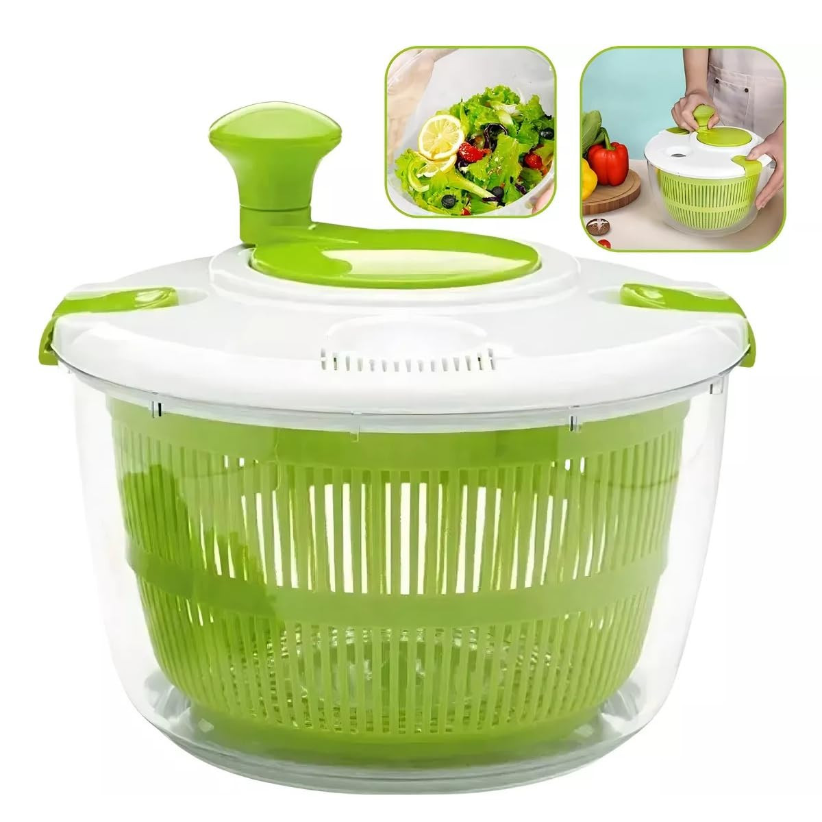 Seca Salada Centrifuga Manual Secador Com Cesto Folha Fresca | Amazon (BR)