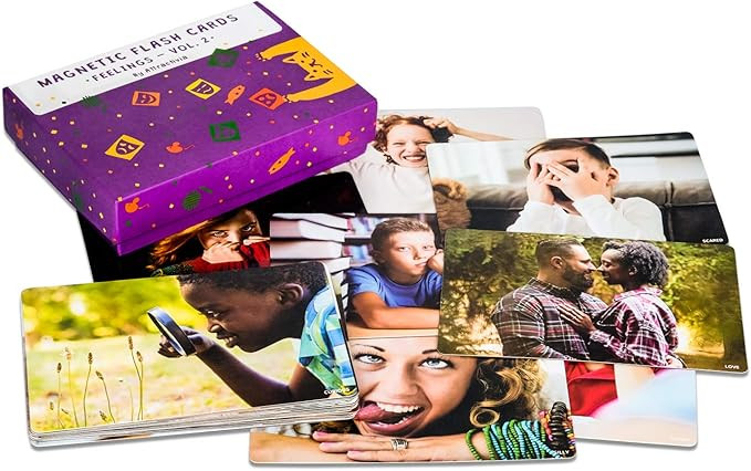 Attractivia Magnetic Flash Cards - 38 Sturdy Large Feelings Cards Vol. 2 - (Advanced Emotions) - ... | Amazon (US)