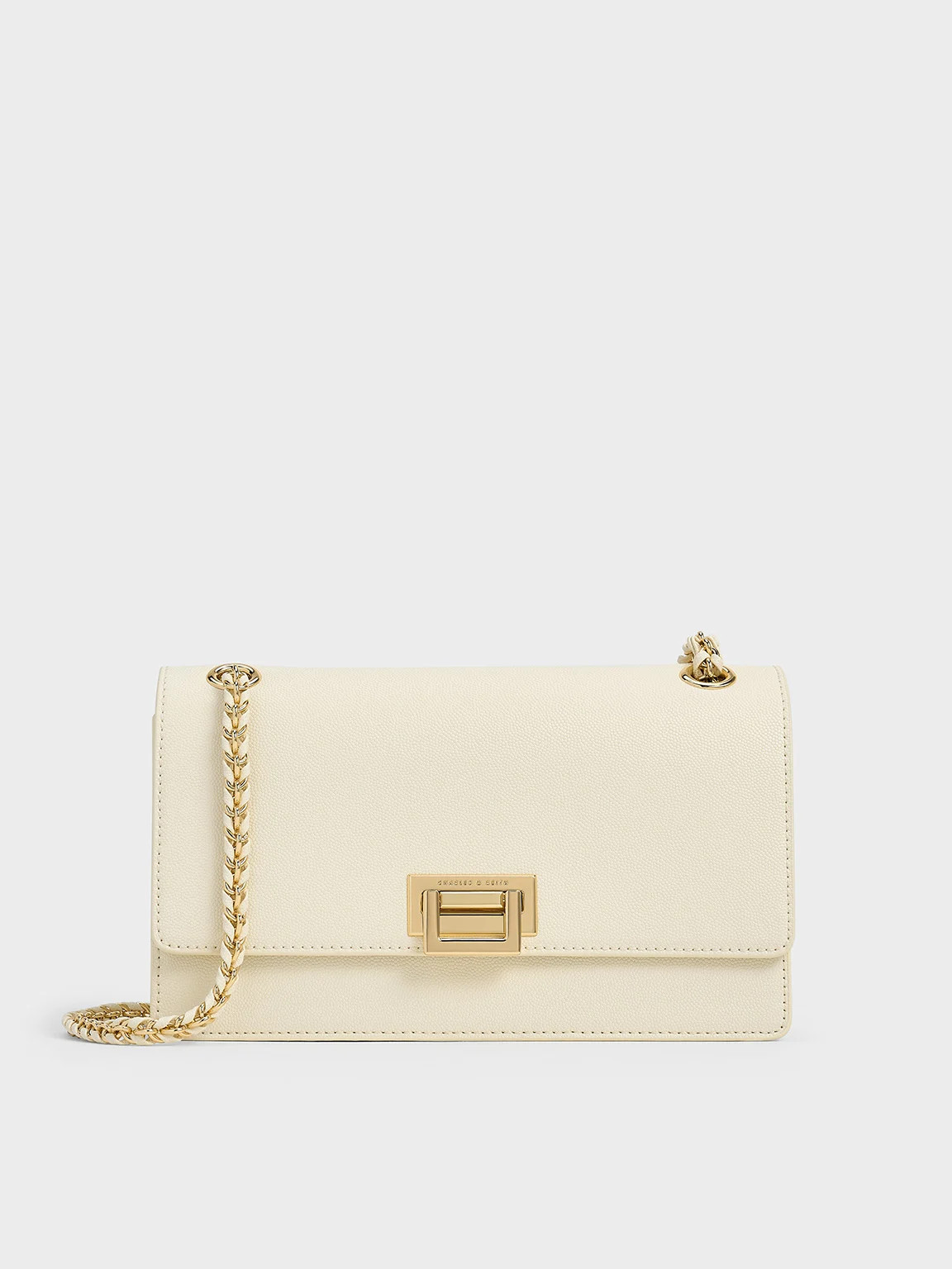 Everline Braided-Strap Shoulder Bag
    
         - Cream | Charles & Keith US