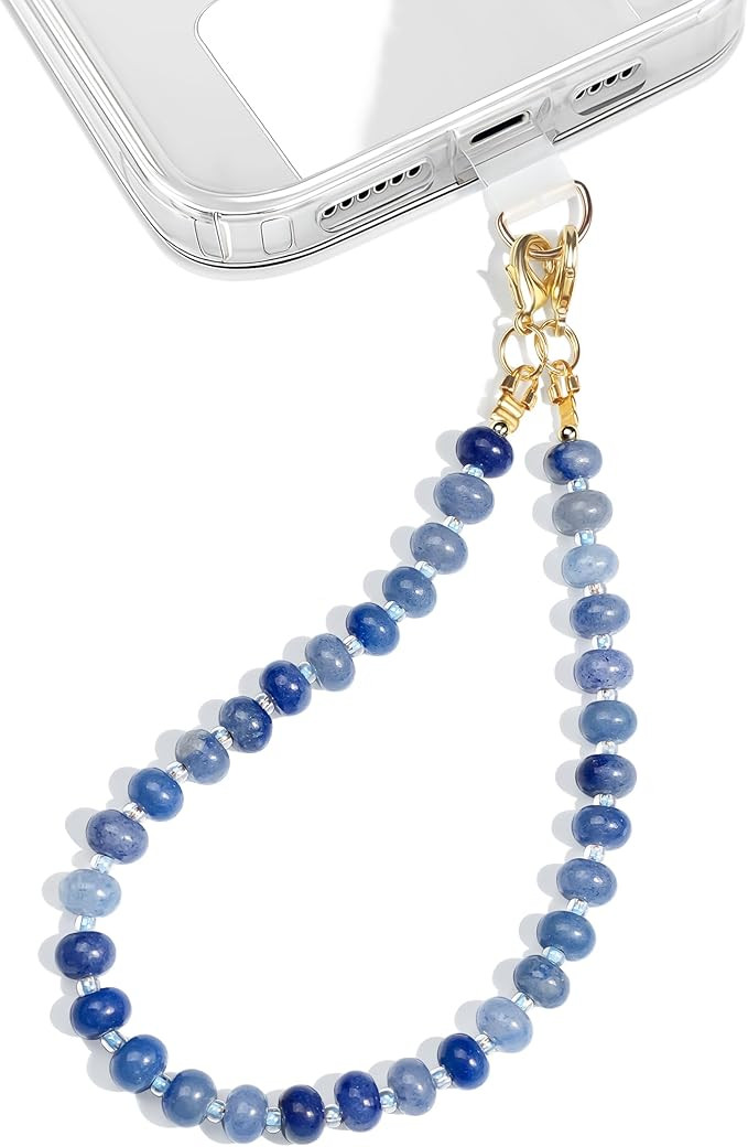 Natural Stone Beaded Phone Wrist Strap for Women – Detachable Chain Wristlet, Durable 304 Stain... | Amazon (US)