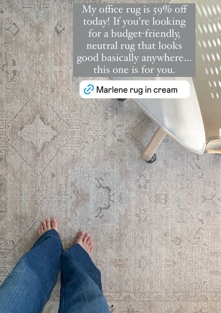 My office rug is 59% off today! If you’re looking for a budget-friendly, neutral rug that looks good basically anywhere… this one is for you. 

#LTKStyleTip #LTKHome #LTKSaleAlert