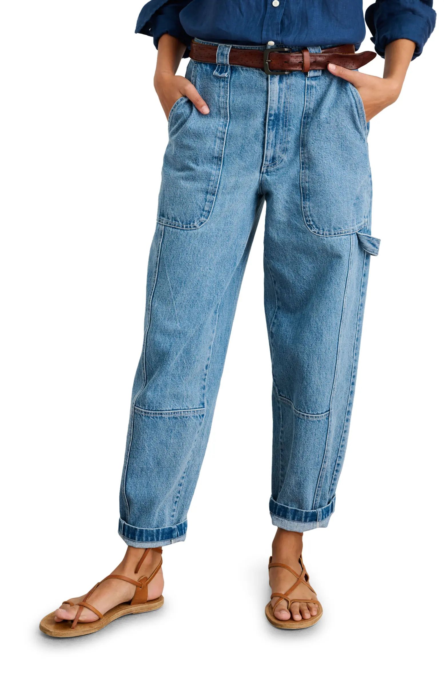 Phoebe Straight Leg Cargo Jeans | Nordstrom