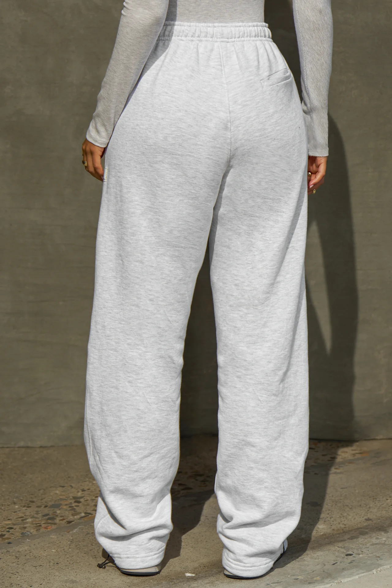 Oversized Straight Leg Jogger - Pearl Grey French Terry | Joah Brown