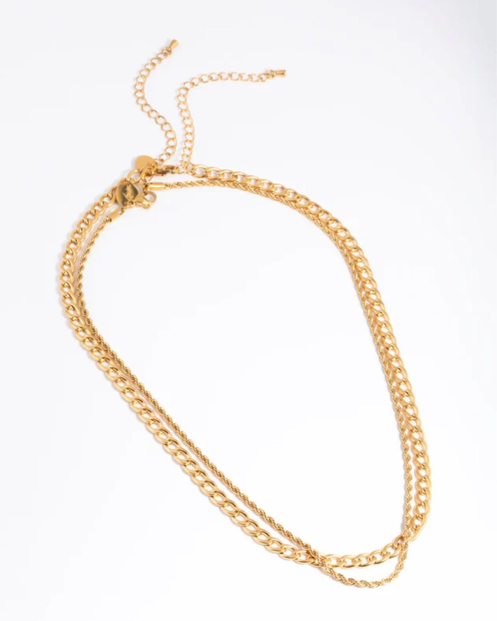 Lovisa - Waterproof Gold Plated Stainless Steel Twist Chain Double Layer Necklace - Necklaces (Gold) Waterproof Gold Plated Stainless Steel Twist Chain Double Layer Necklace | THE ICONIC (AU & NZ)