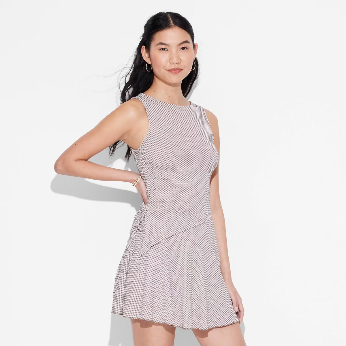 Women's Asymmetrical Tank Top - Wild Fable™ Cherry Red Gingham S | Target